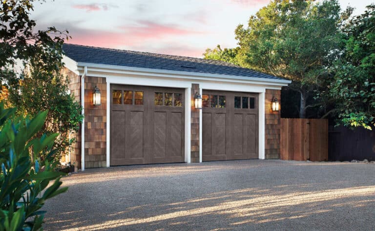 canyon Ridge Chevron Insulate Faux Wood Garage Doors