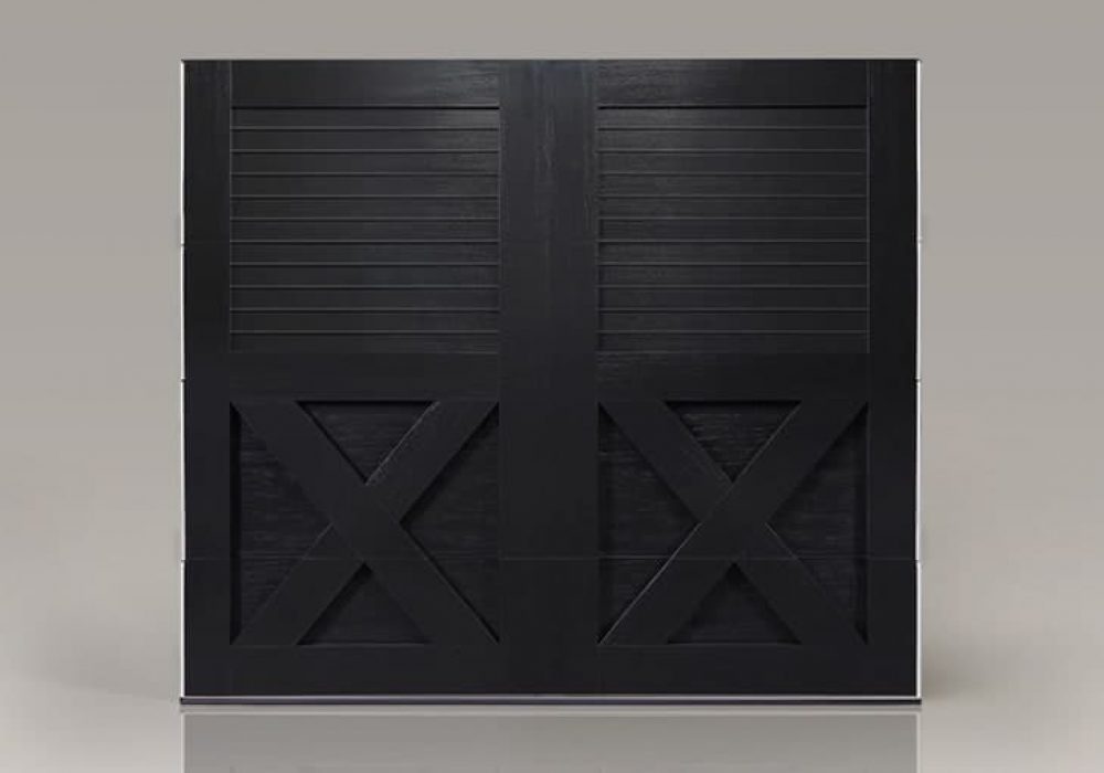 Canyon Ridge Louver Design Solid Black Solo Garage Door